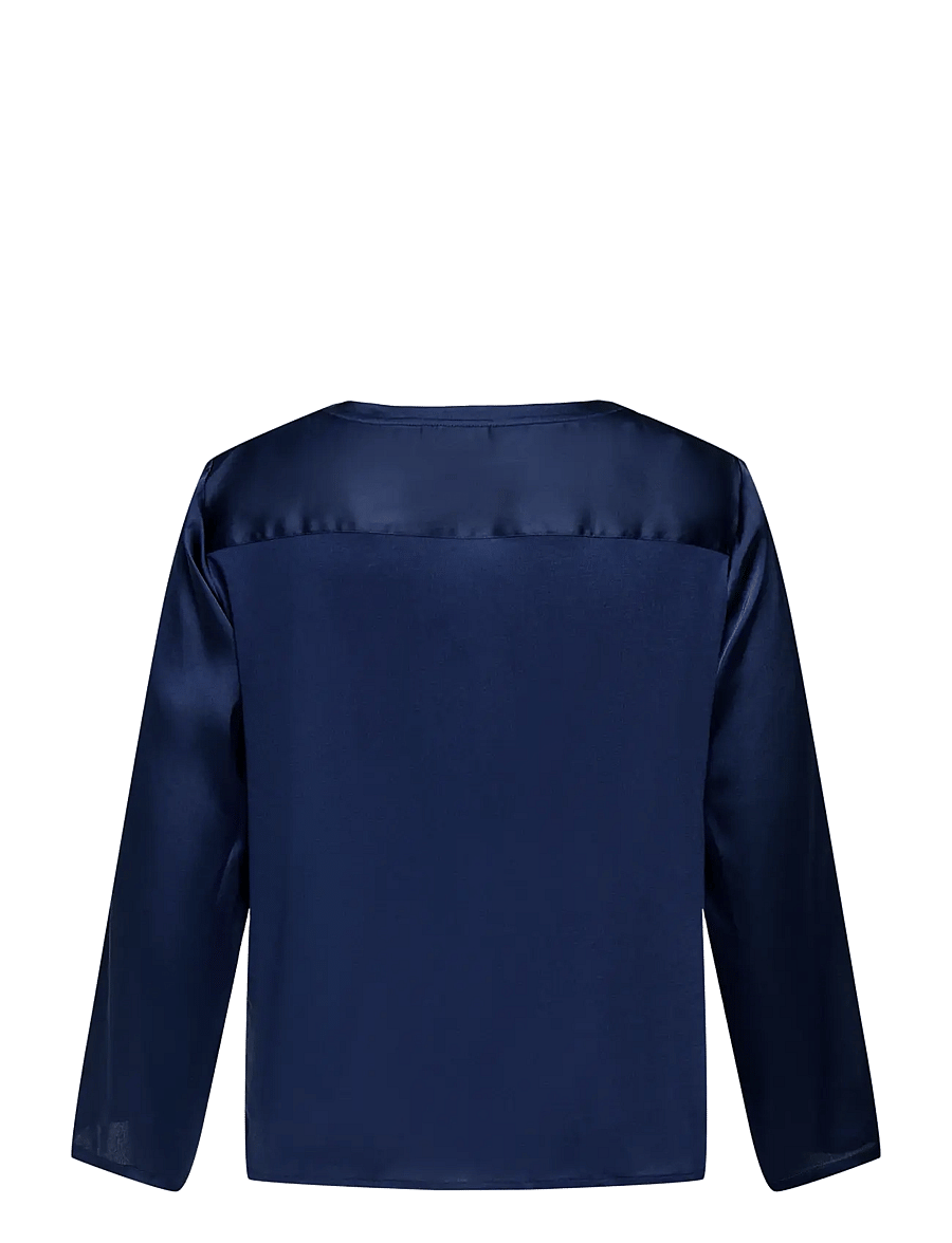 ONLY Carmakoma - CARBRYNJA LS V-NECK TOP WVN - naval academy - 1