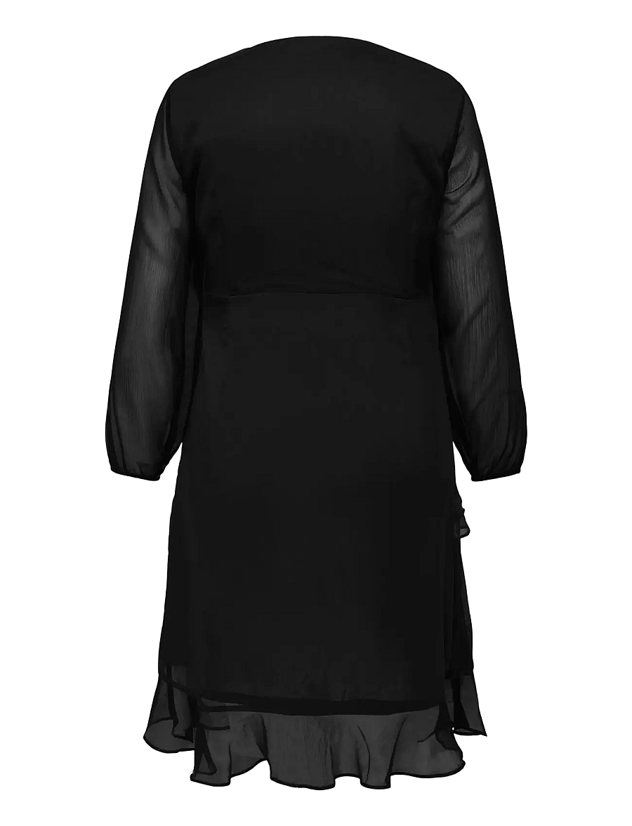 ONLY Carmakoma - CARINDIGO LIFE LS CALF DRESS AOP BF - black - 2