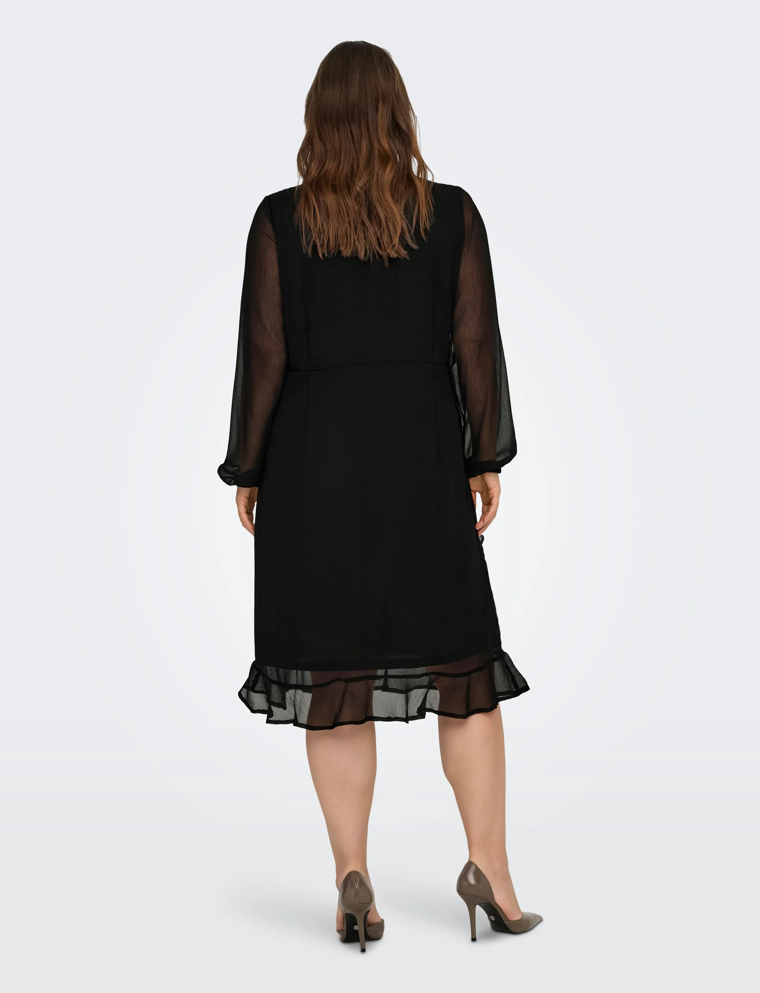 ONLY Carmakoma - CARINDIGO LIFE LS CALF DRESS AOP BF - black - 3