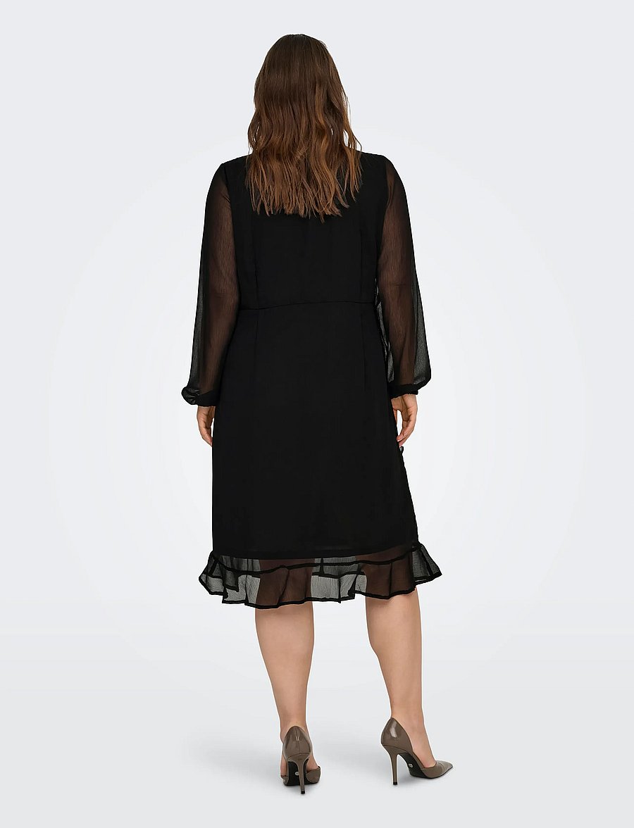 ONLY Carmakoma - CARINDIGO LIFE LS CALF DRESS AOP BF - black - 3