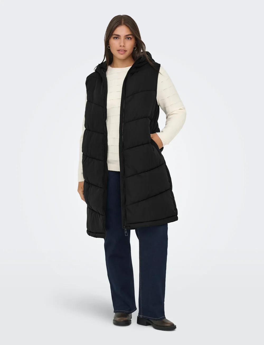 ONLY Carmakoma - CARALINA LONG WAISTCOAT OTW - höstjackor - black - 0