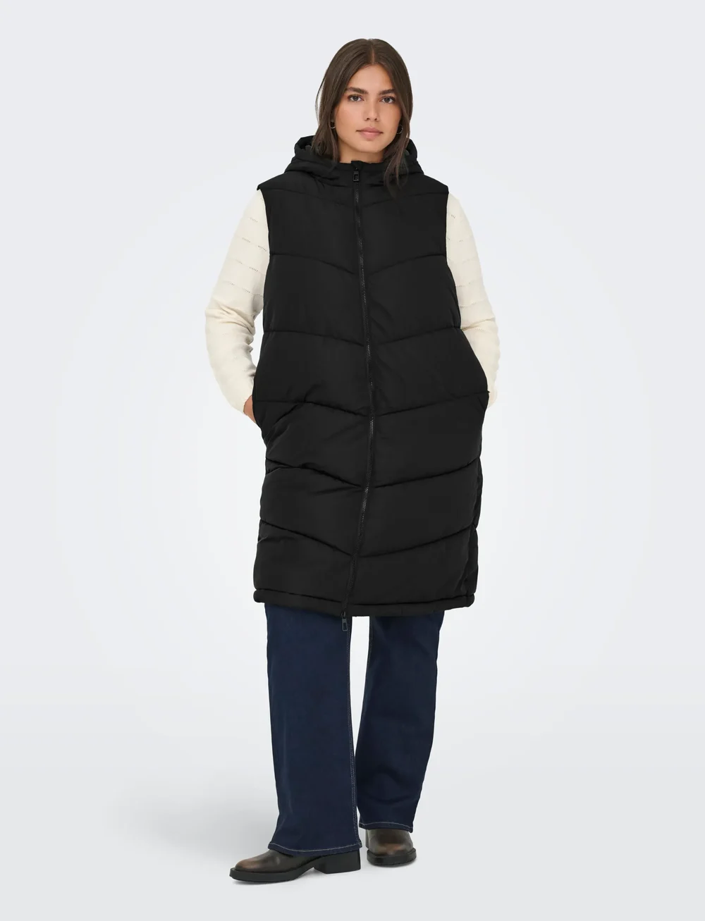 ONLY Carmakoma - CARALINA LONG WAISTCOAT OTW - höstjackor - black - 5