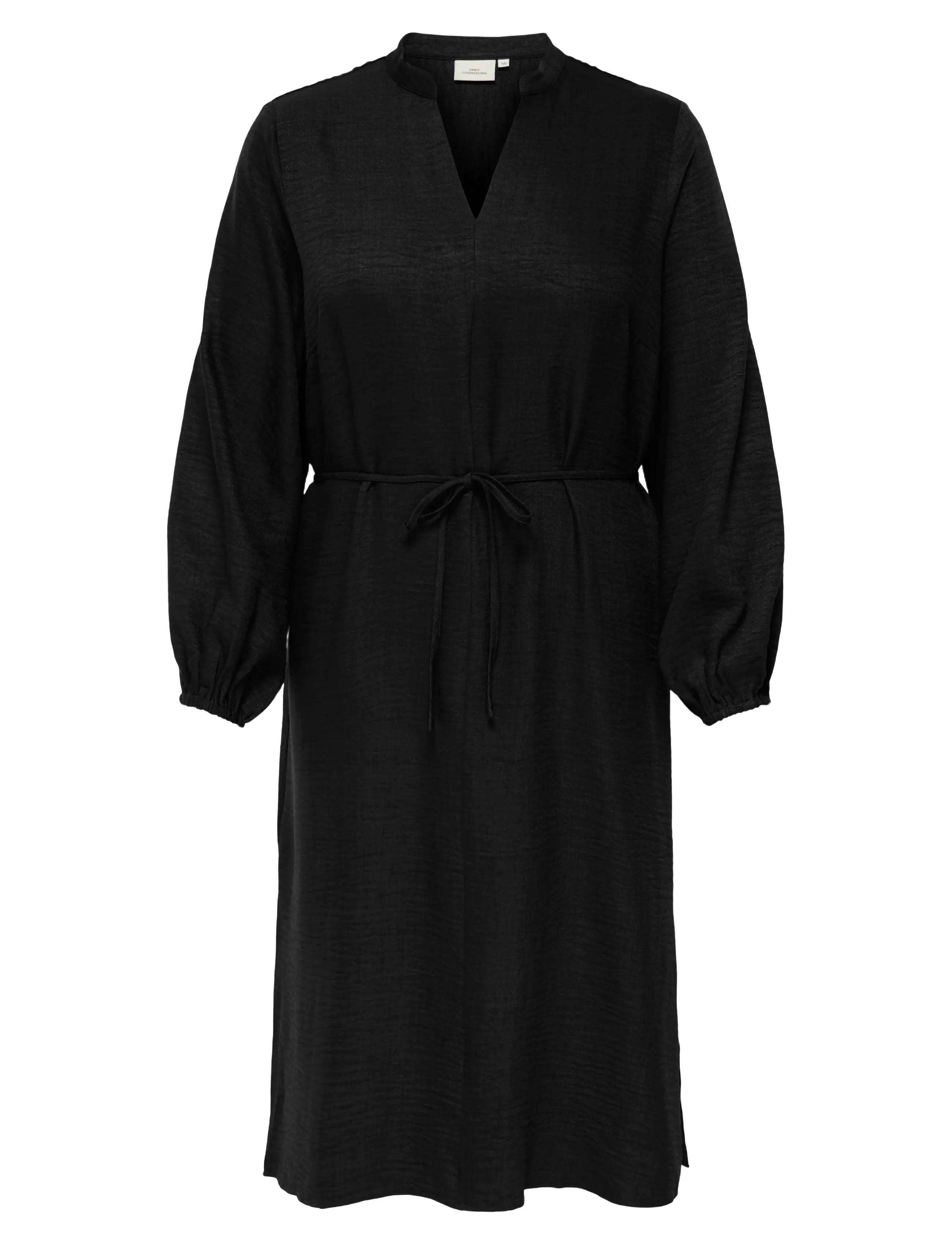 ONLY Carmakoma Carbay Ls V-Neck Blk Dress Wvn Bf, 54, Dresses, Schwarz - Knee-length & Midi, Frauen
