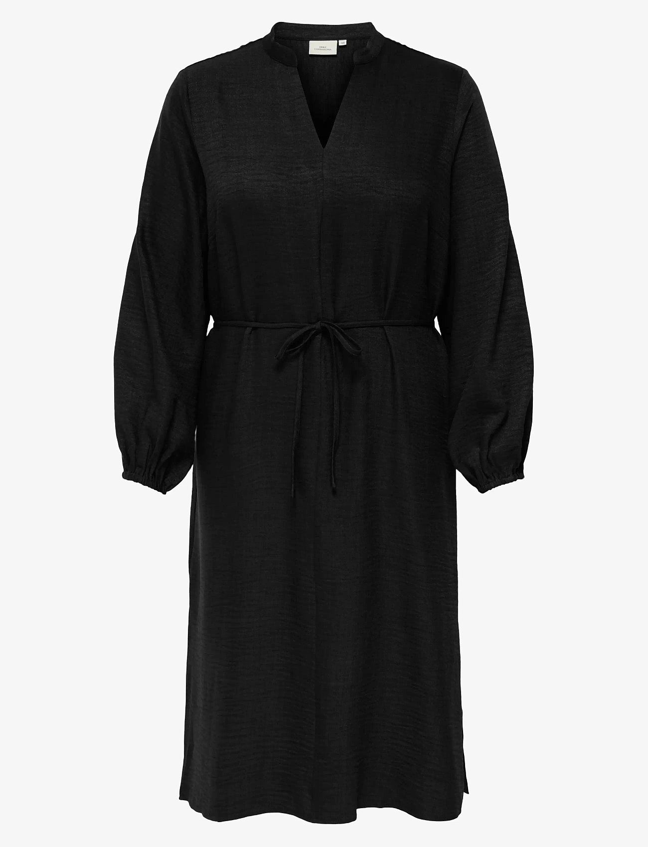 ONLY Carmakoma - CARBAY LS V-NECK BLK DRESS WVN BF - hemdkleider - black - 0