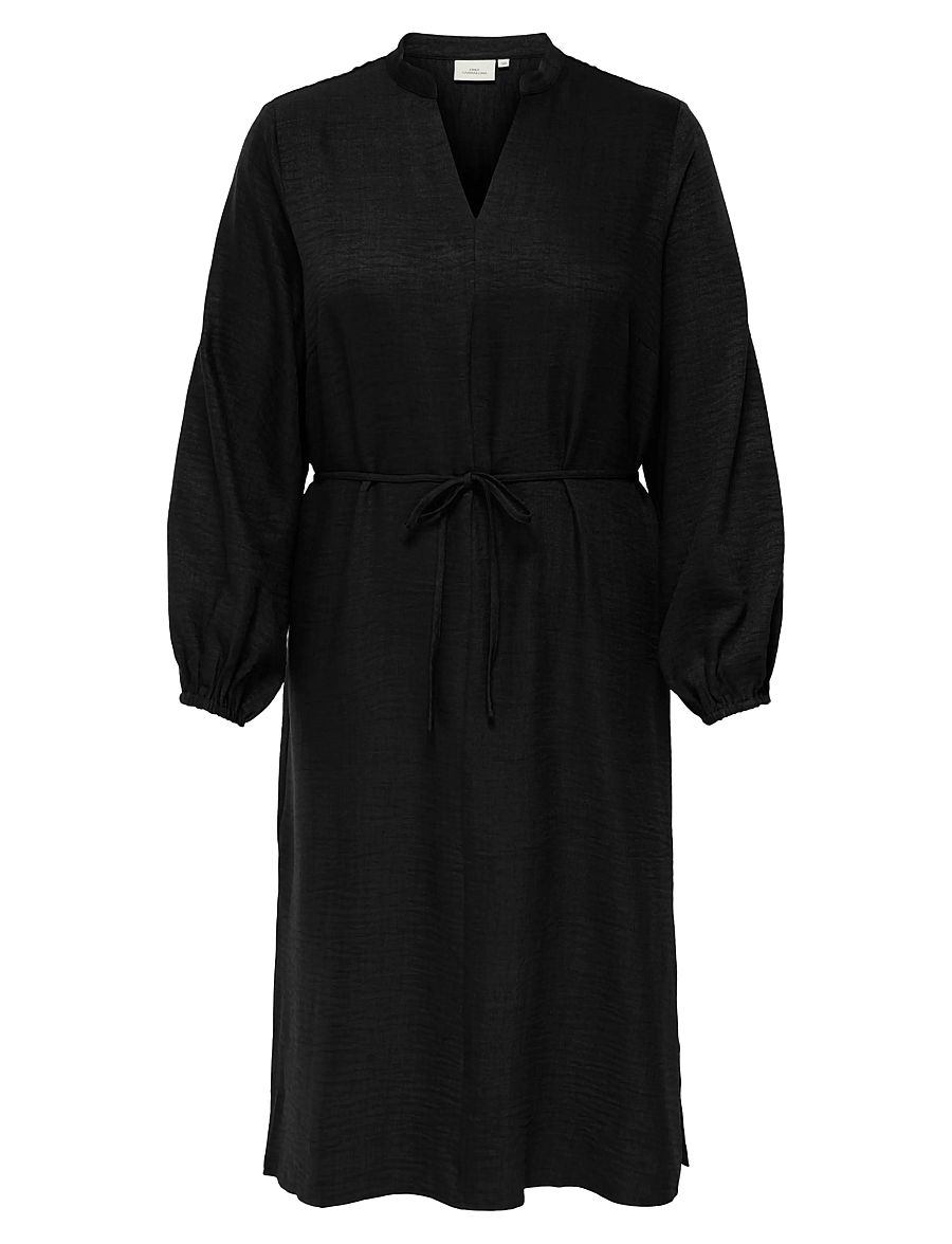 ONLY Carmakoma - CARBAY LS V-NECK BLK DRESS WVN BF - hemdkleider - black - 0