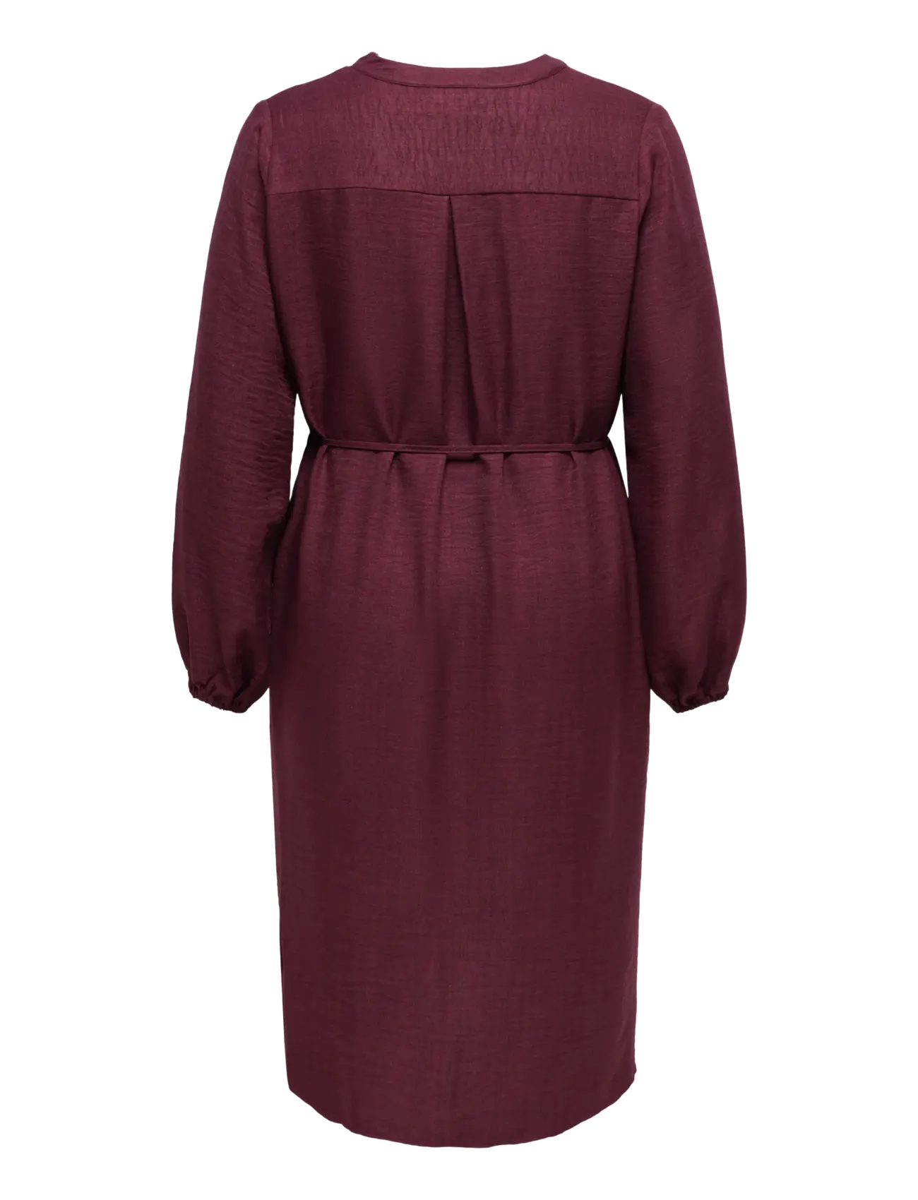 ONLY Carmakoma - CARBAY LS V-NECK BLK DRESS WVN BF - skjortekjoler - winetasting - 2