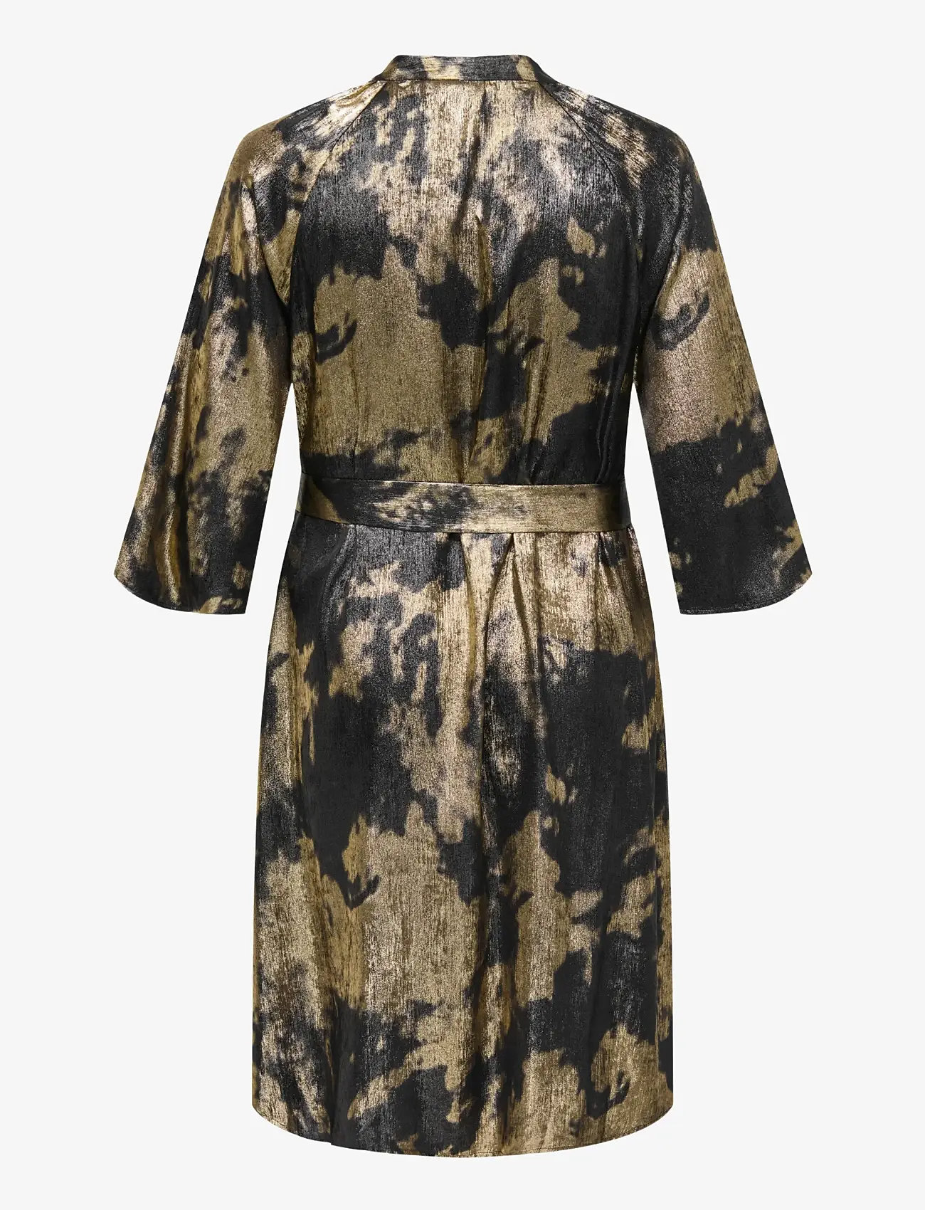 ONLY Carmakoma - CARDIXIE 3/4 V-NECK BLK DRESS AOP - festklänningar - black - 2