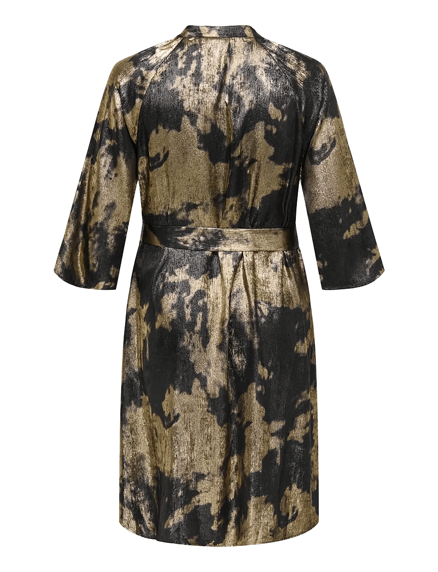 ONLY Carmakoma - CARDIXIE 3/4 V-NECK BLK DRESS AOP - black - 2