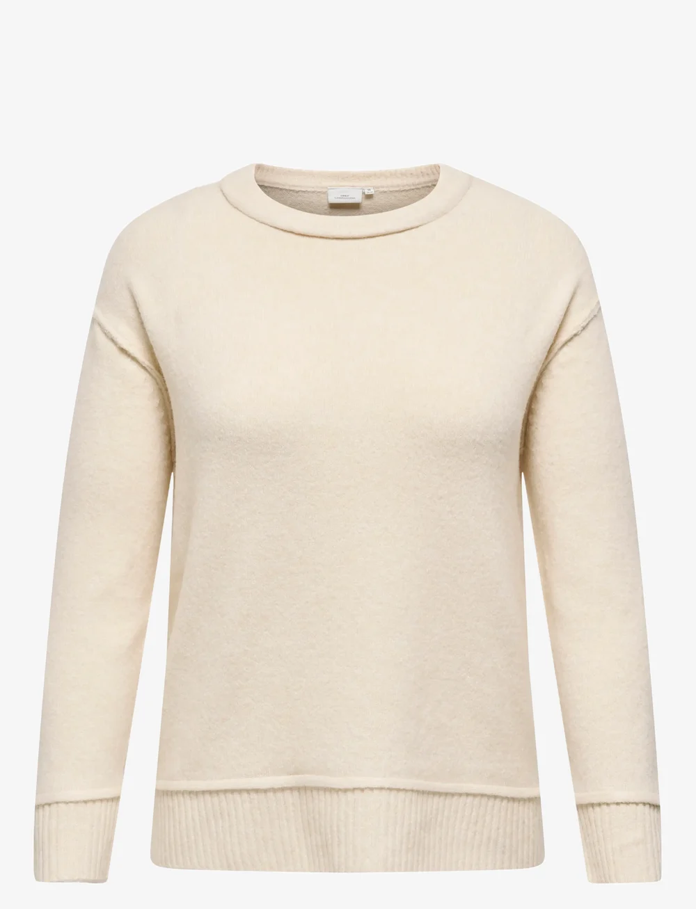 ONLY Carmakoma - CARHAZEL LIFE LS DETAIL O-NECK BF KNT - hversdagsleg tíska - whitecap gray - 0