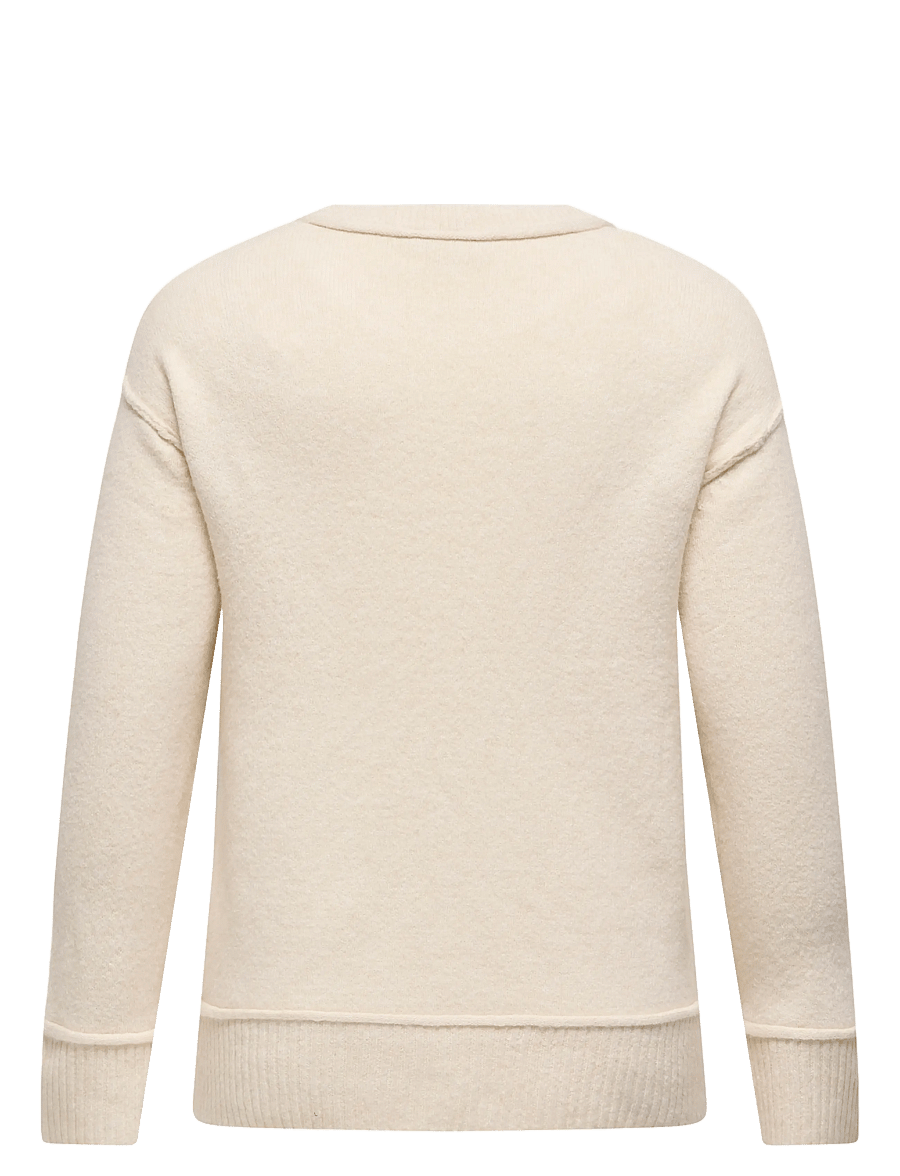 ONLY Carmakoma - CARHAZEL LIFE LS DETAIL O-NECK BF KNT - sweatshirts - whitecap gray - 1