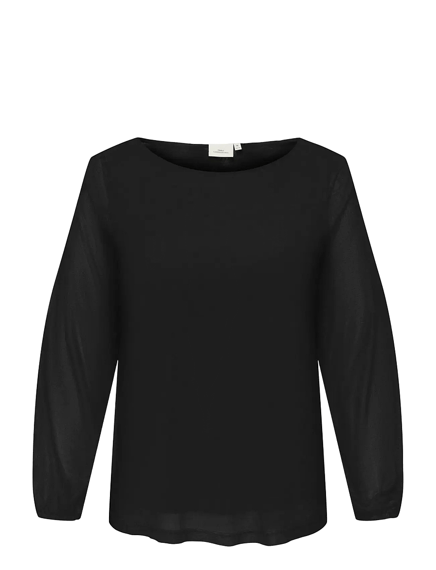 ONLY Carmakoma - CARFOREST LIFE L/S BOATNECK TOP JRS - blouses à manches longues - black - 1