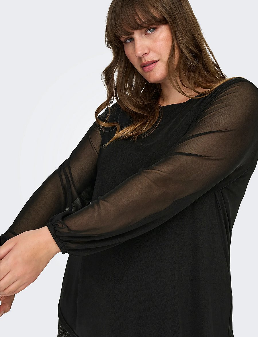 ONLY Carmakoma - CARFOREST LIFE L/S BOATNECK TOP JRS - blouses à manches longues - black - 5