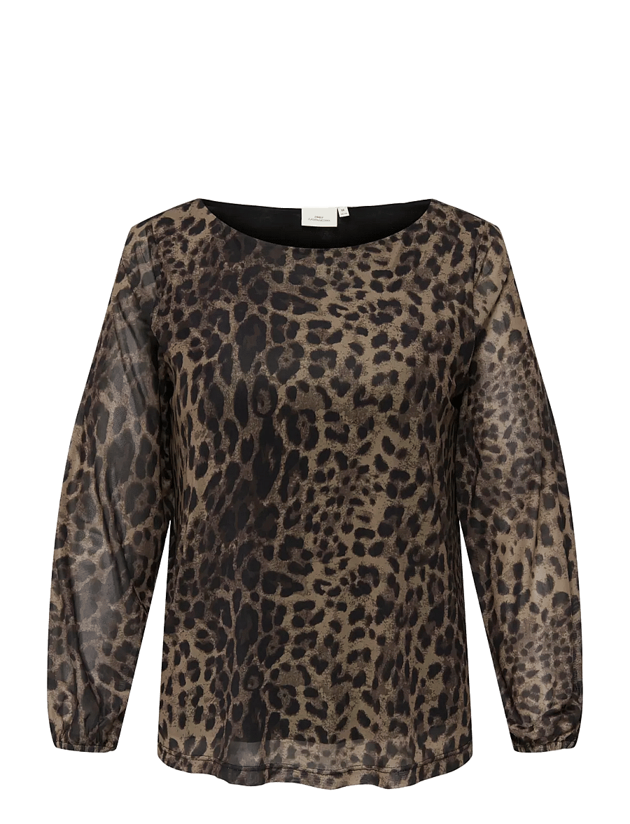 ONLY Carmakoma - CARFOREST LIFE L/S BOATNECK TOP JRS - langærmede bluser - black - 1