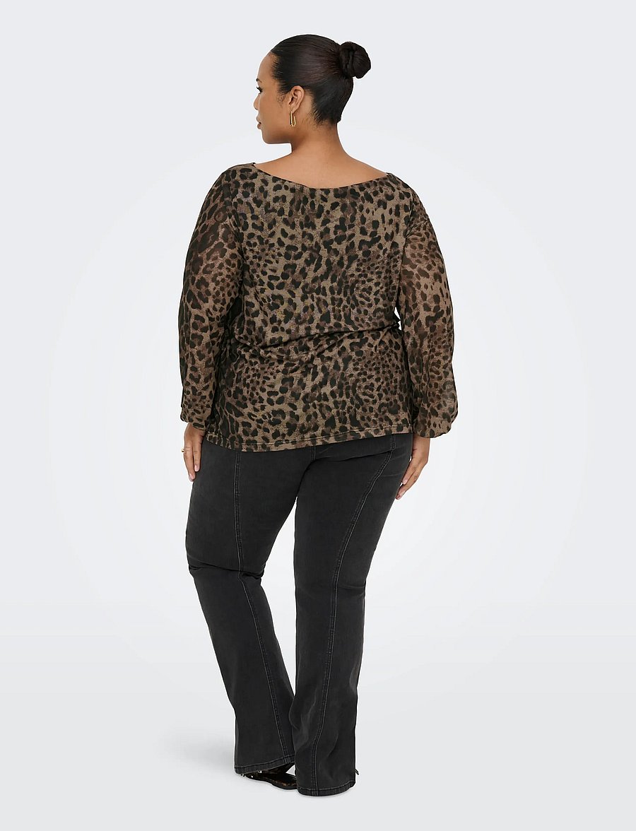ONLY Carmakoma - CARFOREST LIFE L/S BOATNECK TOP JRS - langærmede bluser - black - 3