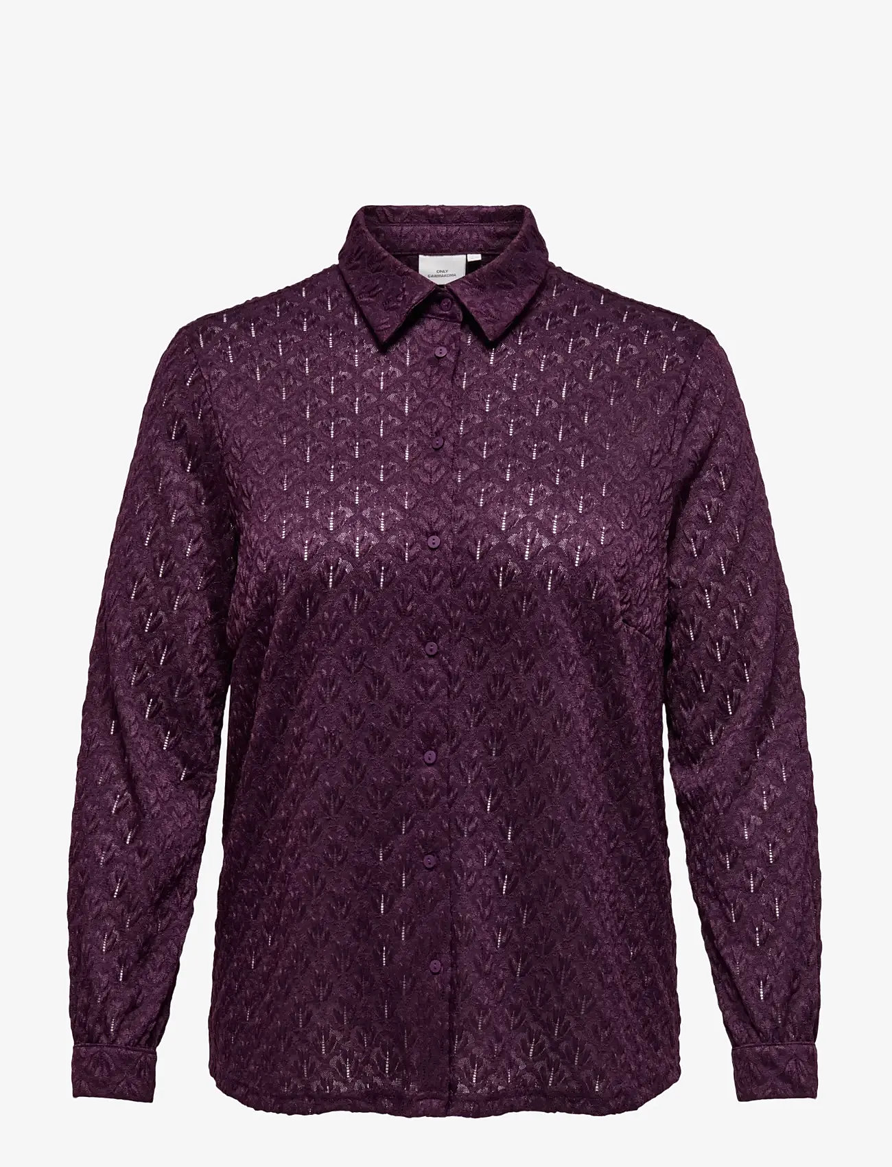 ONLY Carmakoma - CARAUBREY L/S SHIRT JRS - långärmade skjortor - winetasting - 0