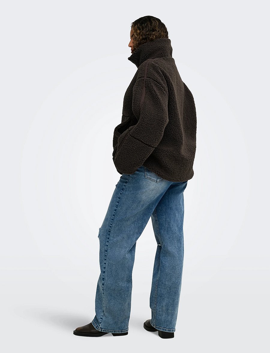 ONLY Carmakoma - CARASPEN TEDDY JACKET OTW NOOS - steppjacken - coffee bean - 3