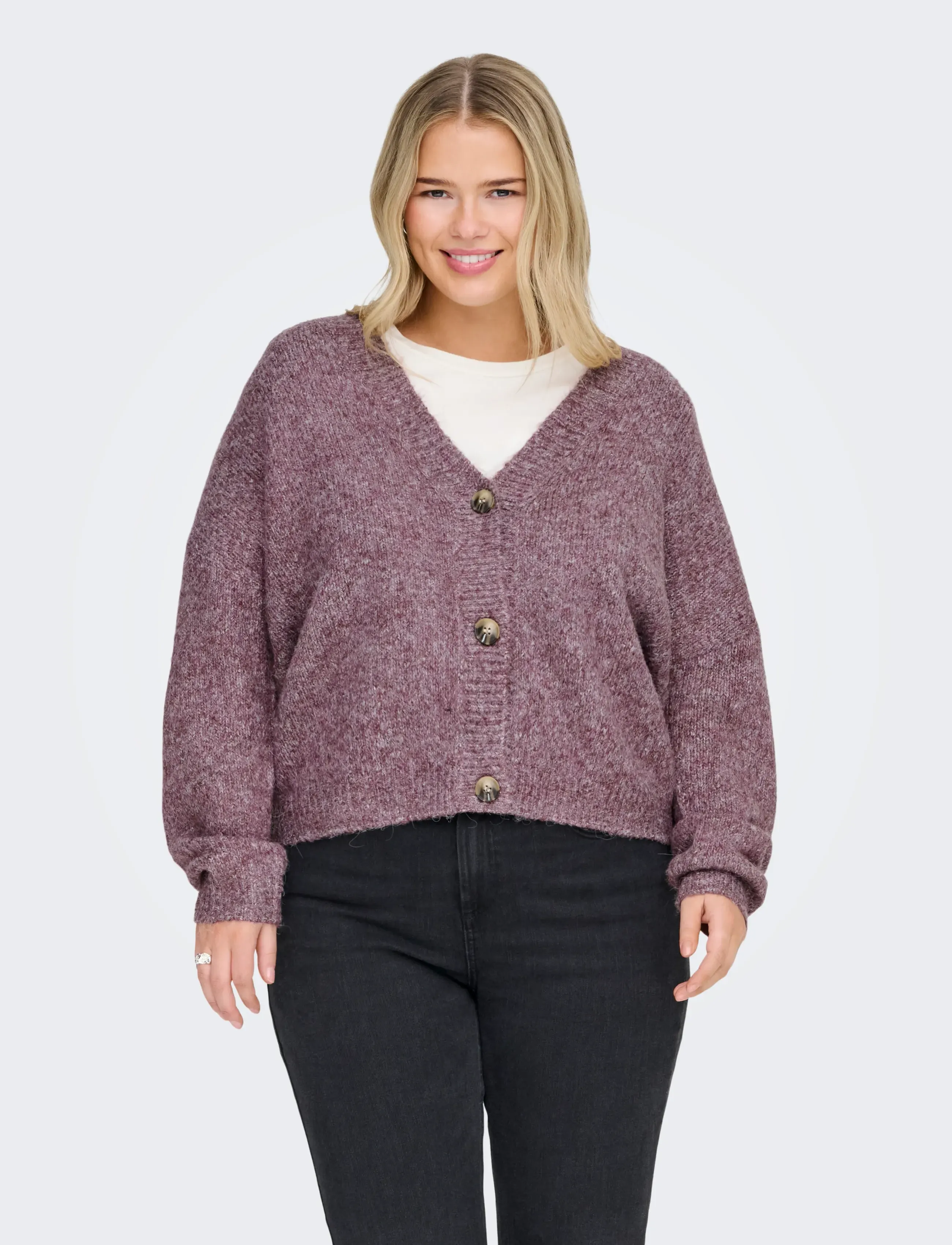 ONLY Carmakoma Carzoey L/S Cardigan Knt Noos, 54, Knitwear, Burgunderrot - Cardigans, Frauen