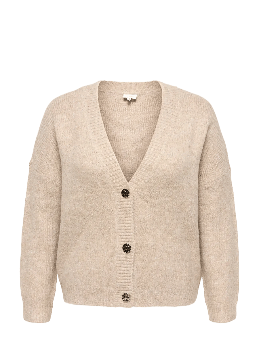 ONLY Carmakoma - CARZOEY L/S CARDIGAN KNT NOOS - strickjacken - woodsmoke - 1
