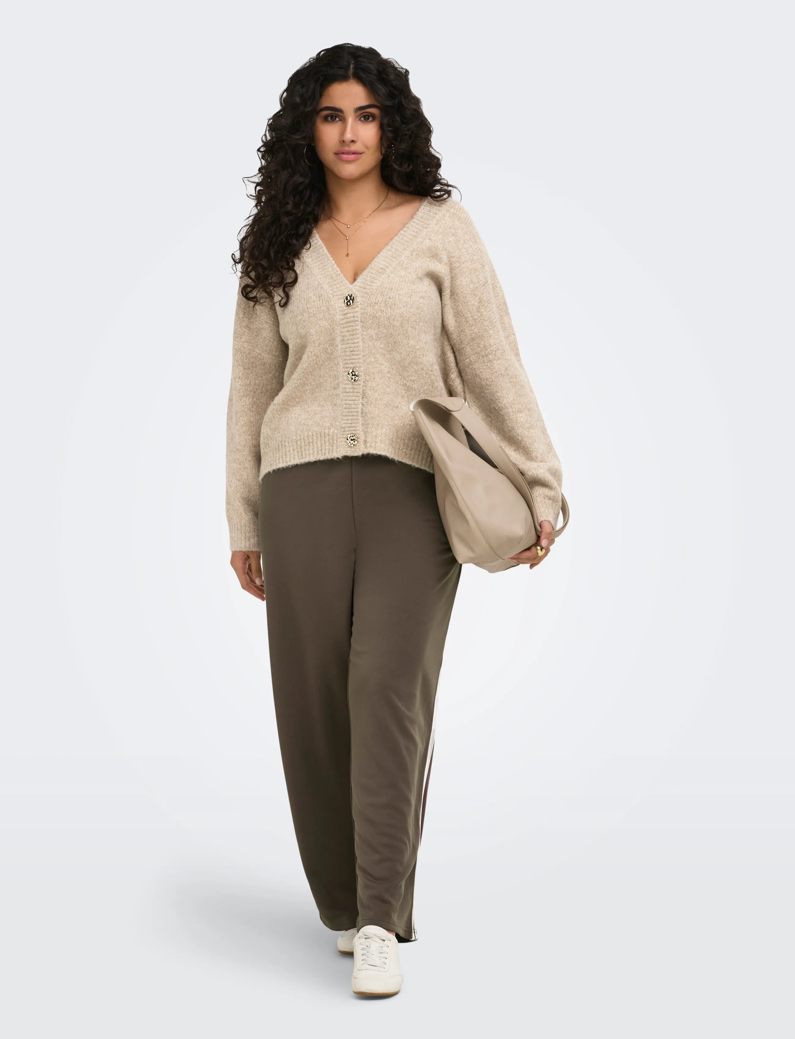 ONLY Carmakoma - CARZOEY L/S CARDIGAN KNT NOOS - strickjacken - woodsmoke - 4