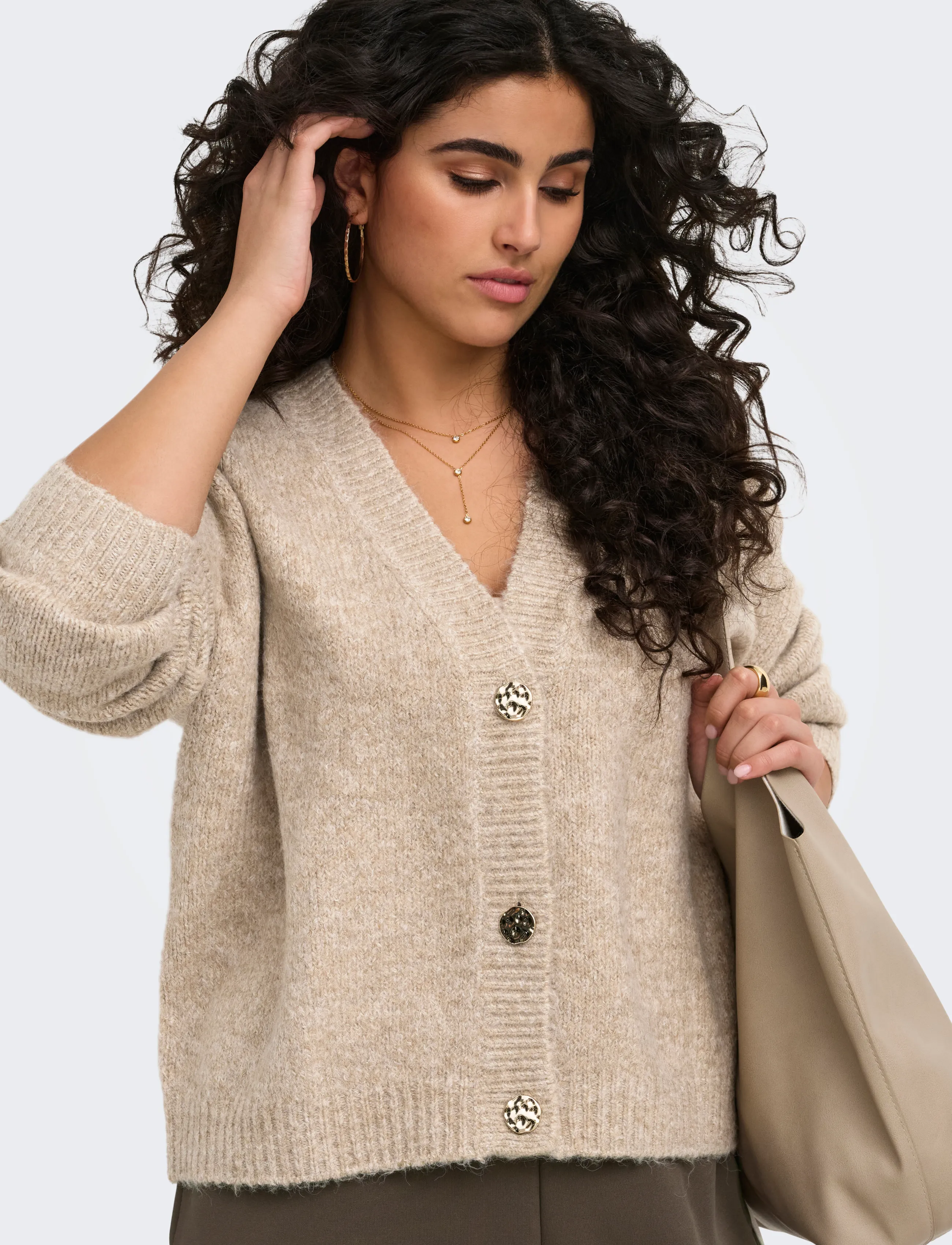 ONLY Carmakoma - CARZOEY L/S CARDIGAN KNT NOOS - strickjacken - woodsmoke - 5