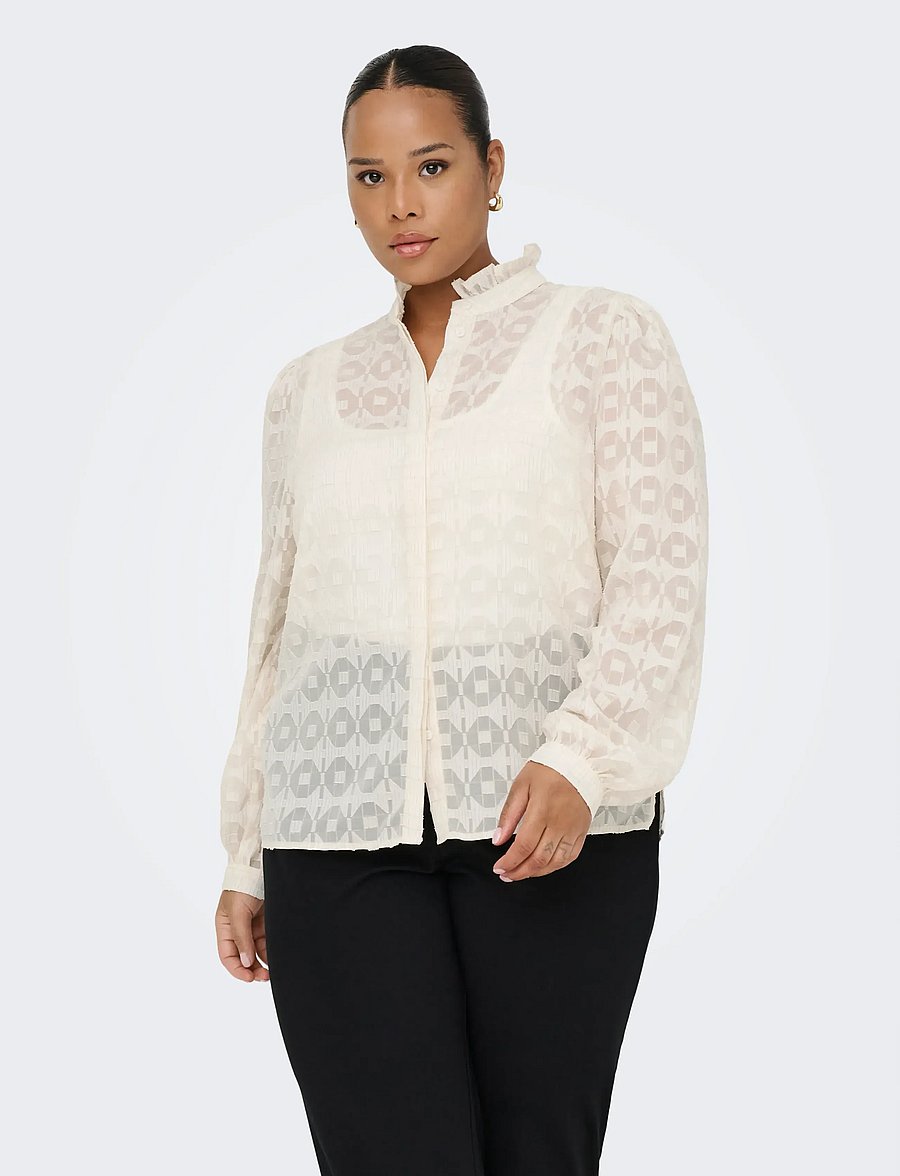 ONLY Carmakoma - CARCHLOEY L/S SHIRT WVN - blūzes ar garām piedurknēm - pumice stone - 4