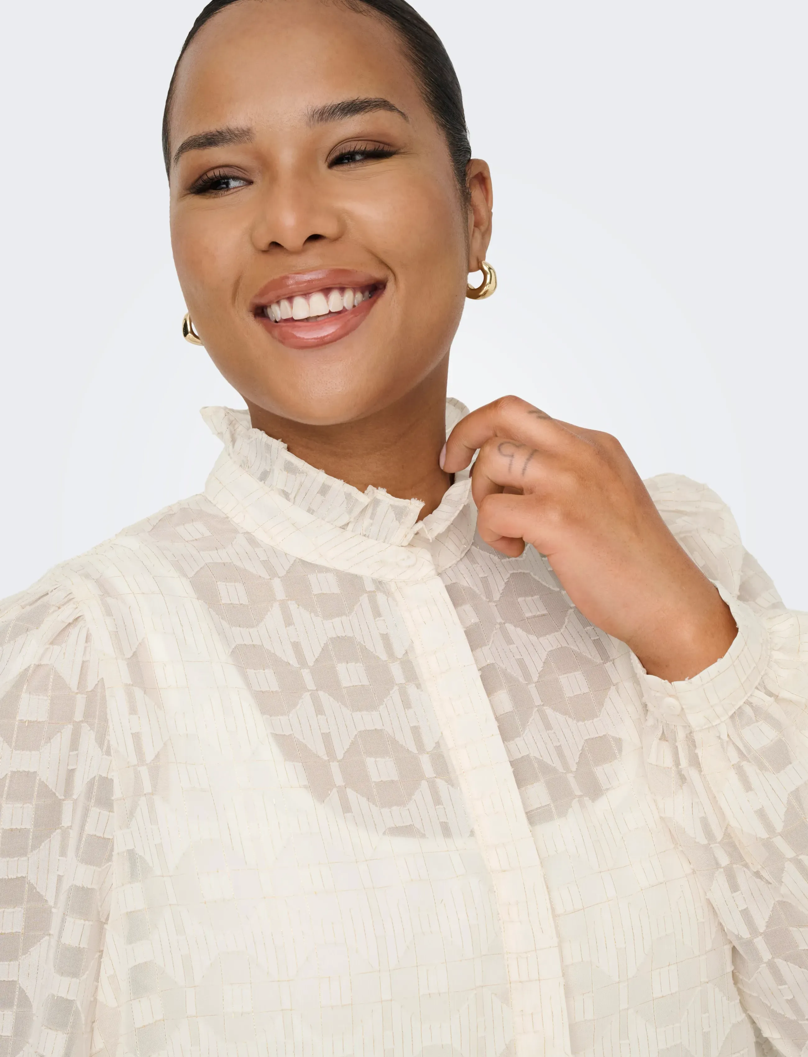 ONLY Carmakoma - CARCHLOEY L/S SHIRT WVN - blūzes ar garām piedurknēm - pumice stone - 5