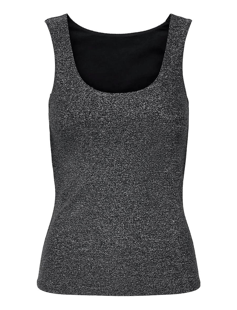 ONLY Carmakoma - CAREA GLITTER S/L 2-WAYS TOP JRS NOOS - black - 0