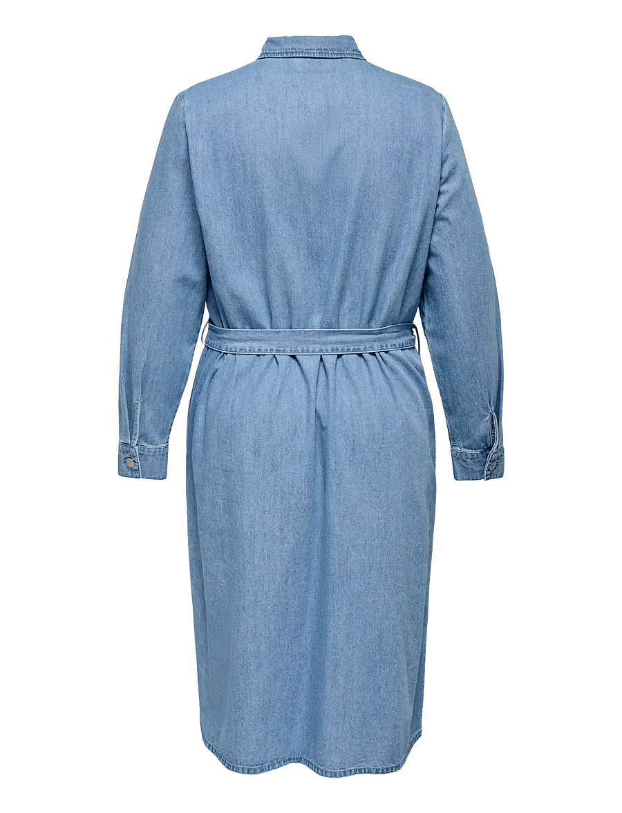 ONLY Carmakoma - CARMARY BELT LONG DNM DRESS - robes chemises - light blue denim - 1