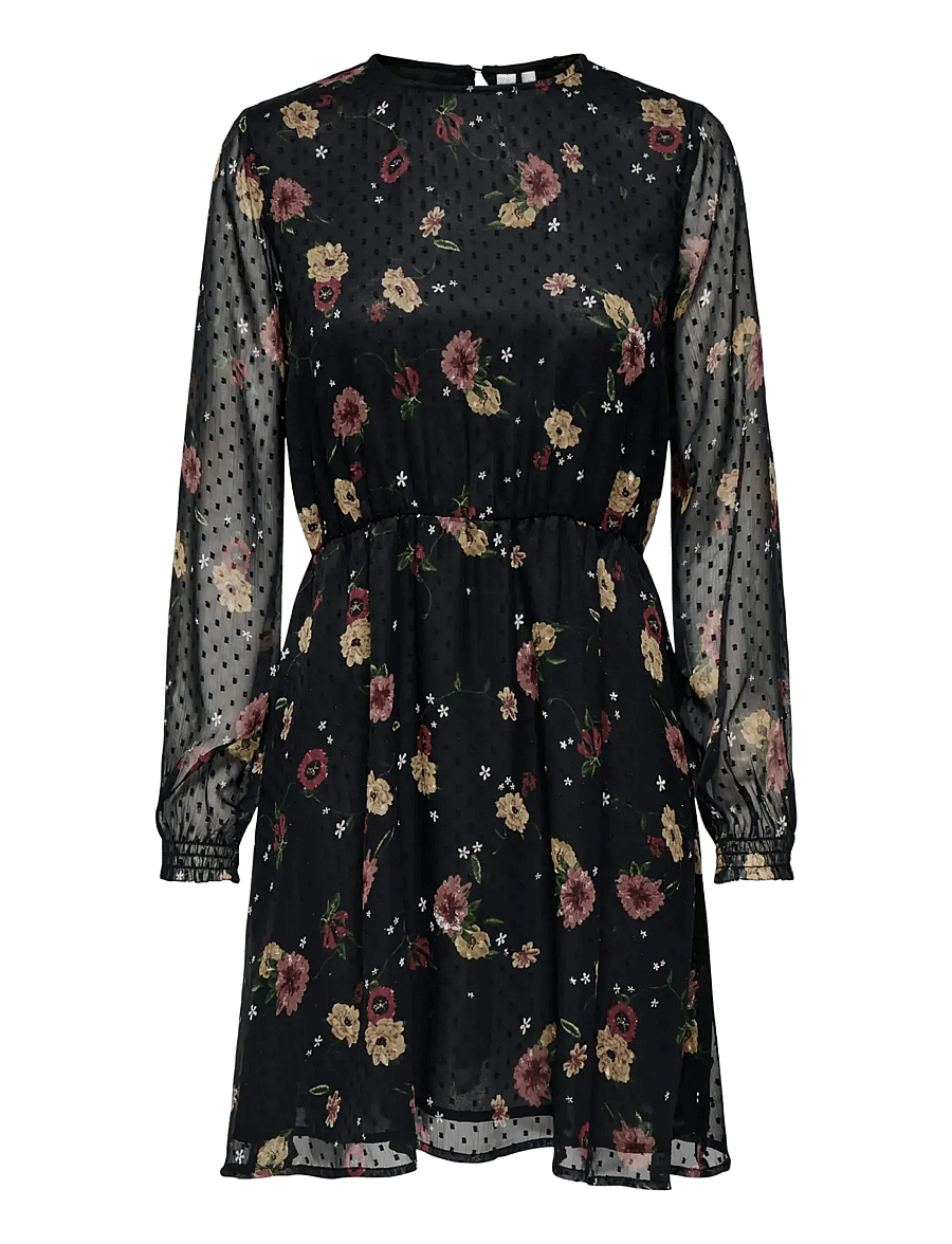 ONLY Carmakoma - CARELIZA LIFE LS O-NECK DRESS WVN - black - 0