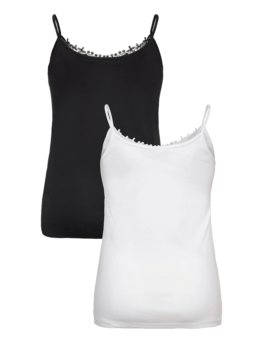 ONLY Carmakoma - CARLULU LACE SINGLET 2PACK CS JRS ZL - Ärmellose tops - black - 1