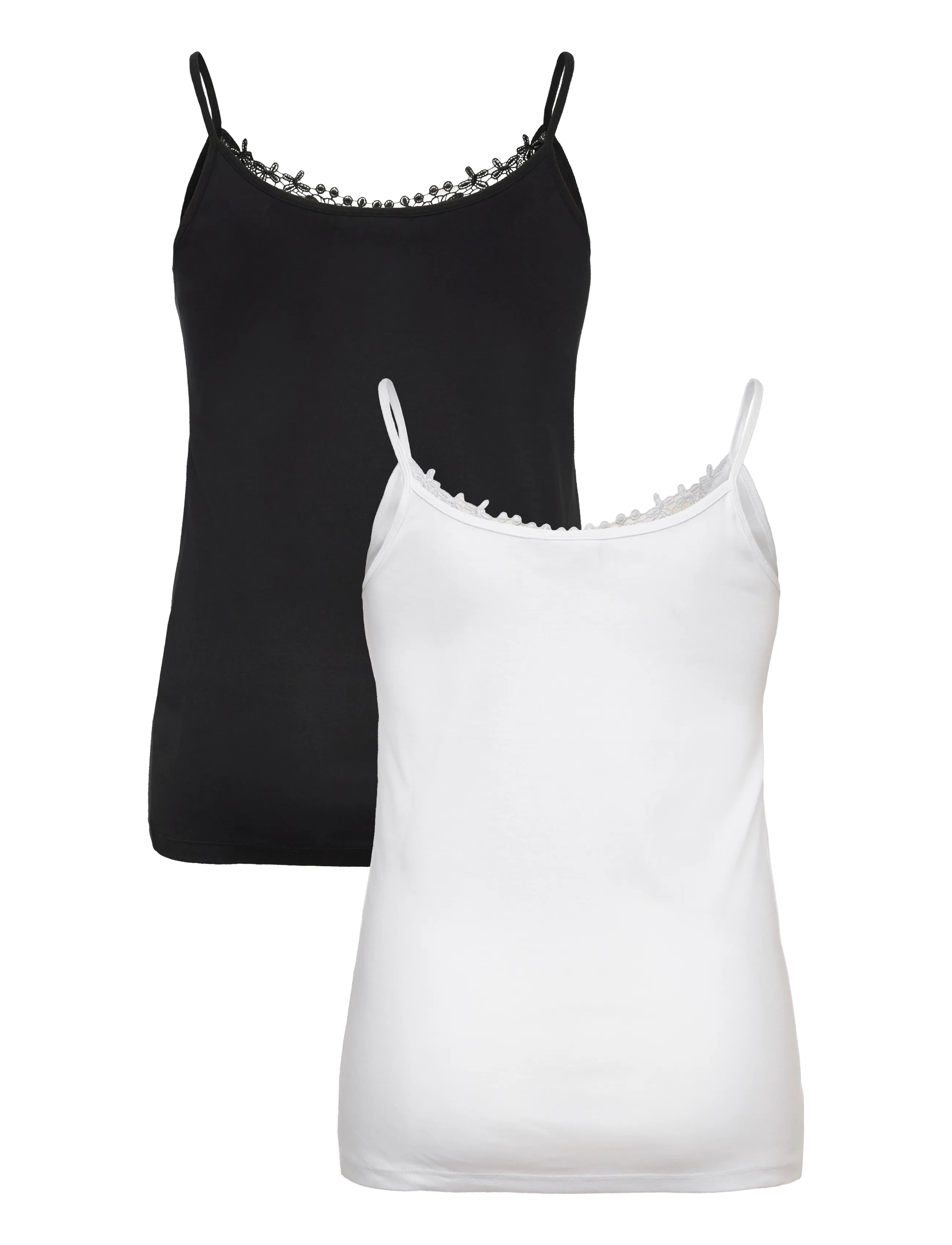 ONLY Carmakoma - CARLULU LACE SINGLET 2PACK CS JRS ZL - ermalausir toppar - black - 1