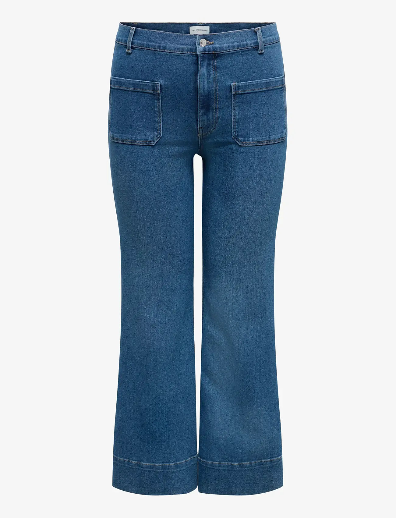 ONLY Carmakoma - CARCYPRESS HW POCKET FLARE DNM PIM - schlaghosen - medium blue denim - 0