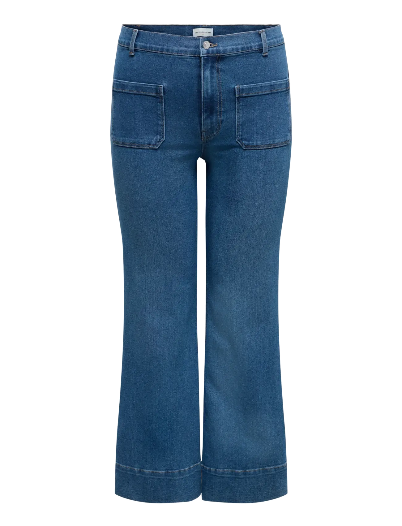ONLY Carmakoma CARCYPRESS HW POCKET FLARE DNM PIM - Transitional Layering - MEDIUM BLUE DENIM / blue