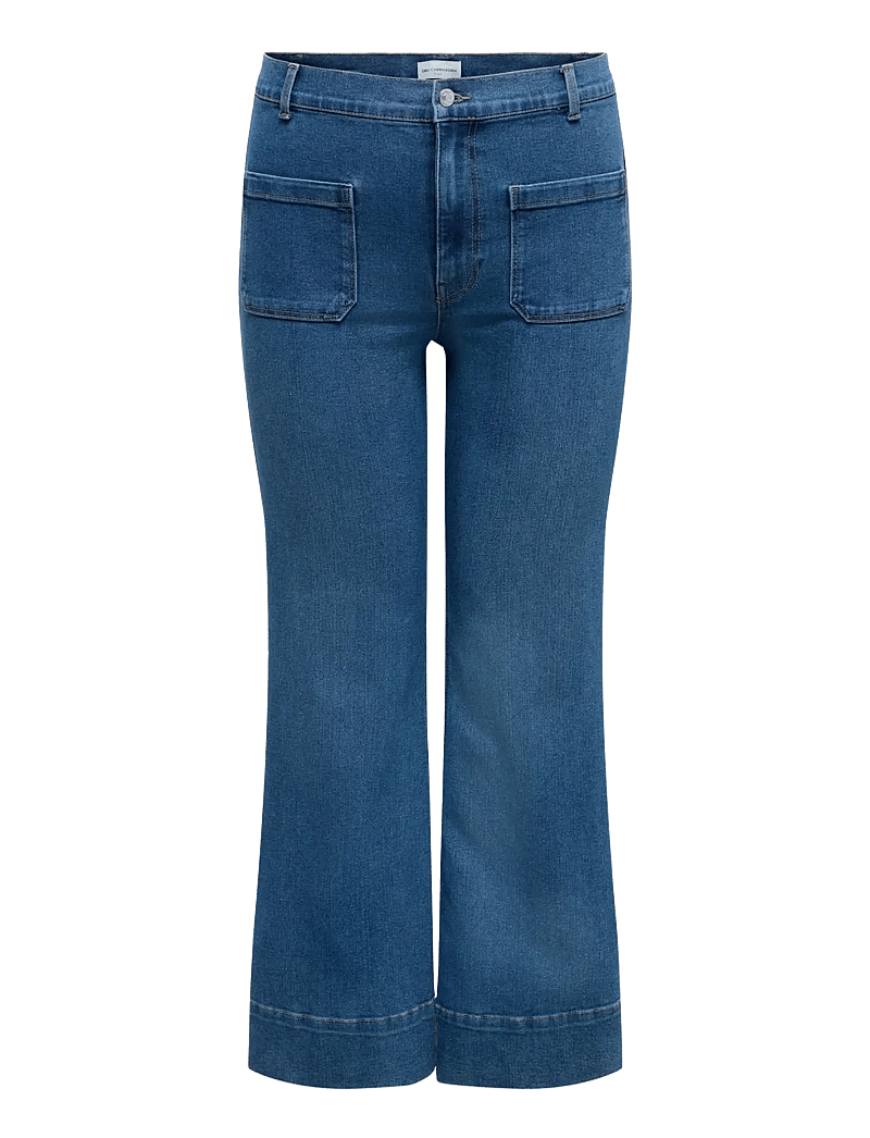 ONLY Carmakoma - CARCYPRESS HW POCKET FLARE DNM PIM - schlaghosen - medium blue denim - 0