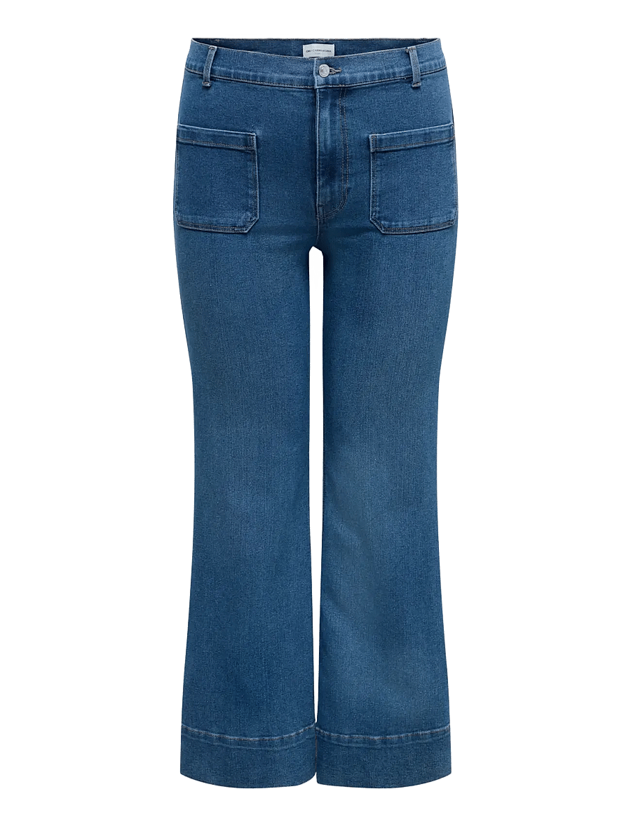 ONLY Carmakoma - CARCYPRESS HW POCKET FLARE DNM PIM - flared jeans - medium blue denim - 0