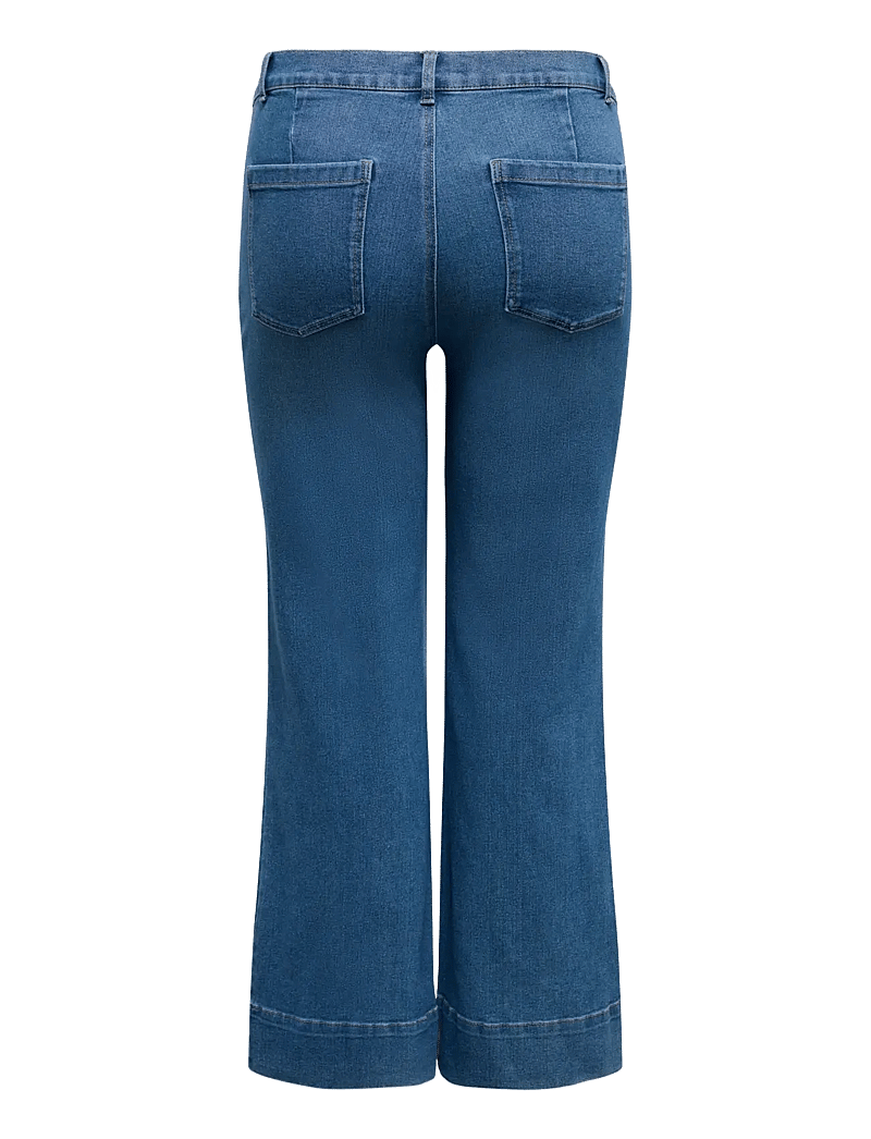 ONLY Carmakoma - CARCYPRESS HW POCKET FLARE DNM PIM - schlaghosen - medium blue denim - 1