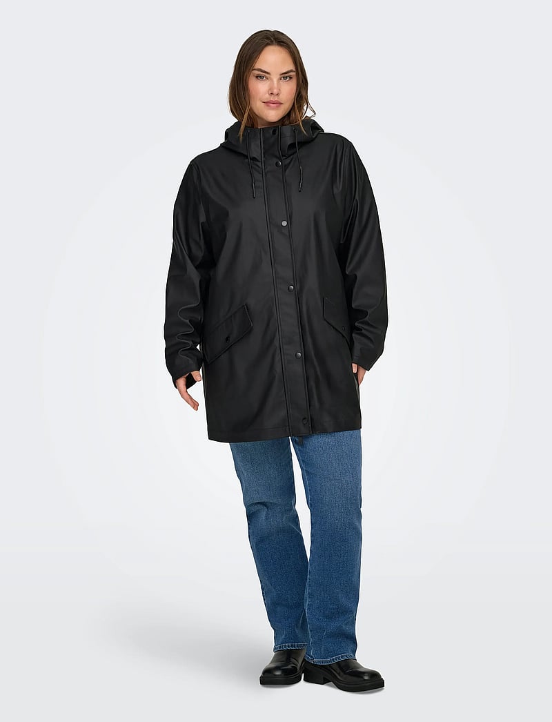 ONLY Carmakoma - CARELISA LIFE RAINCOAT ZIP OTW NOOS - vihmamantlid - black - 4