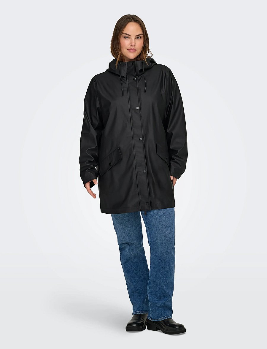 ONLY Carmakoma - CARELISA RAINCOAT ZIP OTW NOOS - regenmäntel - black - 4