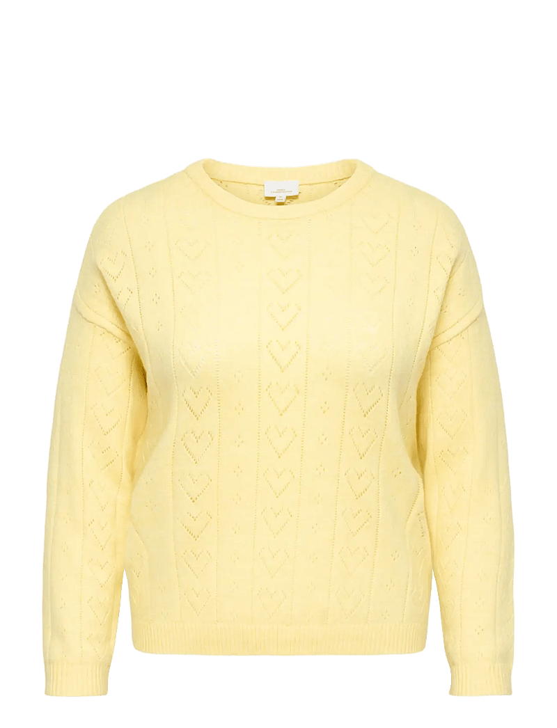 ONLY Carmakoma - CARISA LIFE LS STRUCTURE BOXY O-NECK KNT - stickade tröjor - sunlight - 1