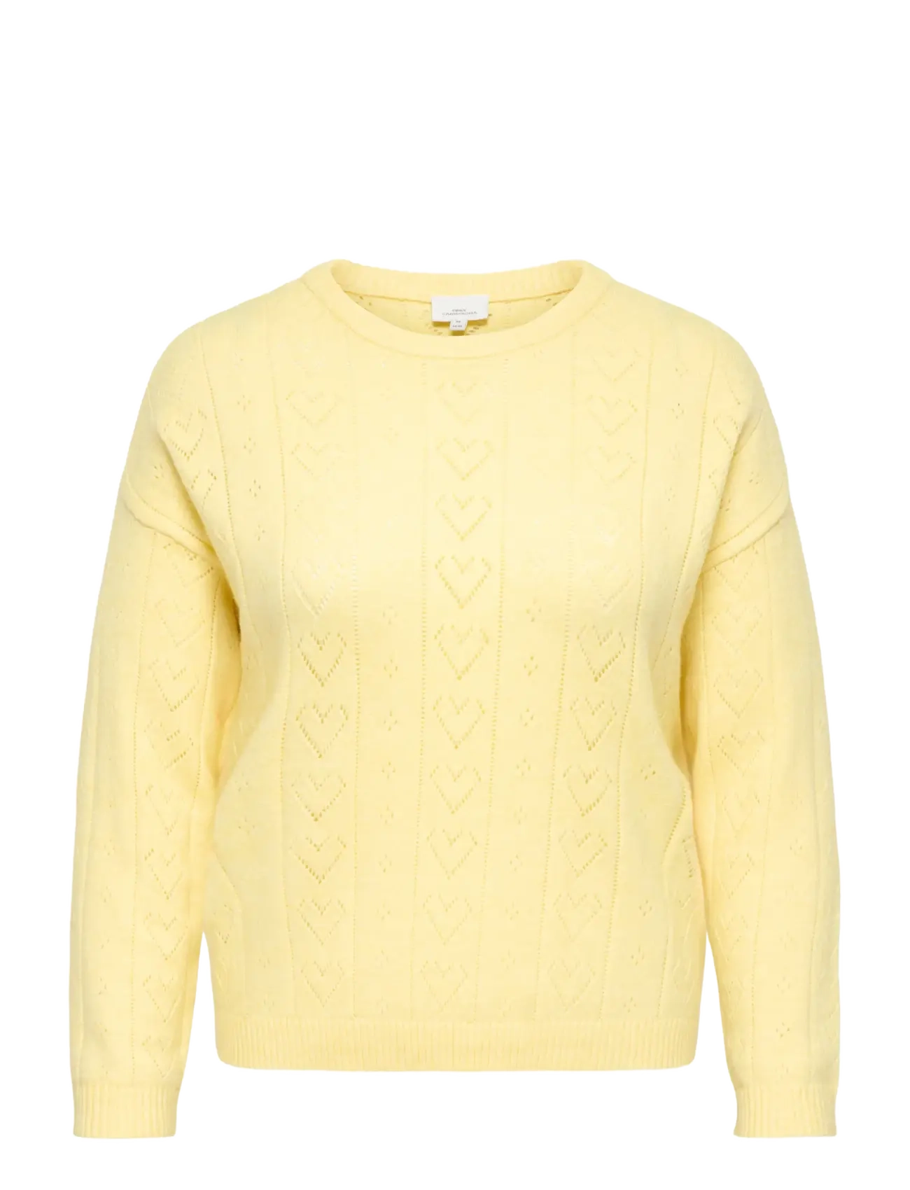 ONLY Carmakoma CARISA LIFE LS STRUCTURE BOXY O-NECK KNT - Transitional Layering - SUNLIGHT / yellow