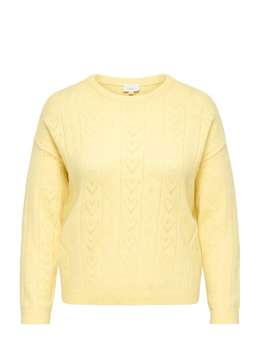ONLY Carmakoma - CARISA LIFE LS STRUCTURE BOXY O-NECK KNT - pullover - sunlight - 1