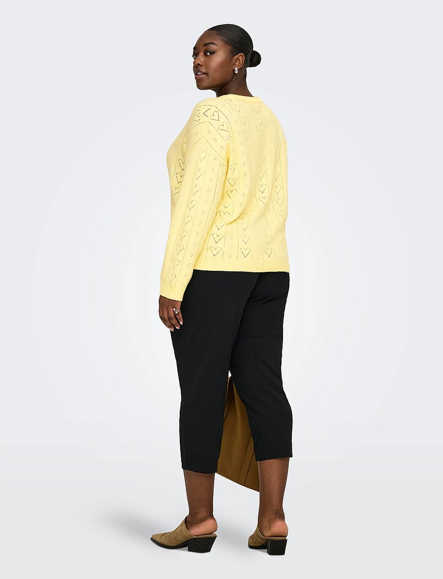 ONLY Carmakoma - CARISA LIFE LS STRUCTURE BOXY O-NECK KNT - pullover - sunlight - 3