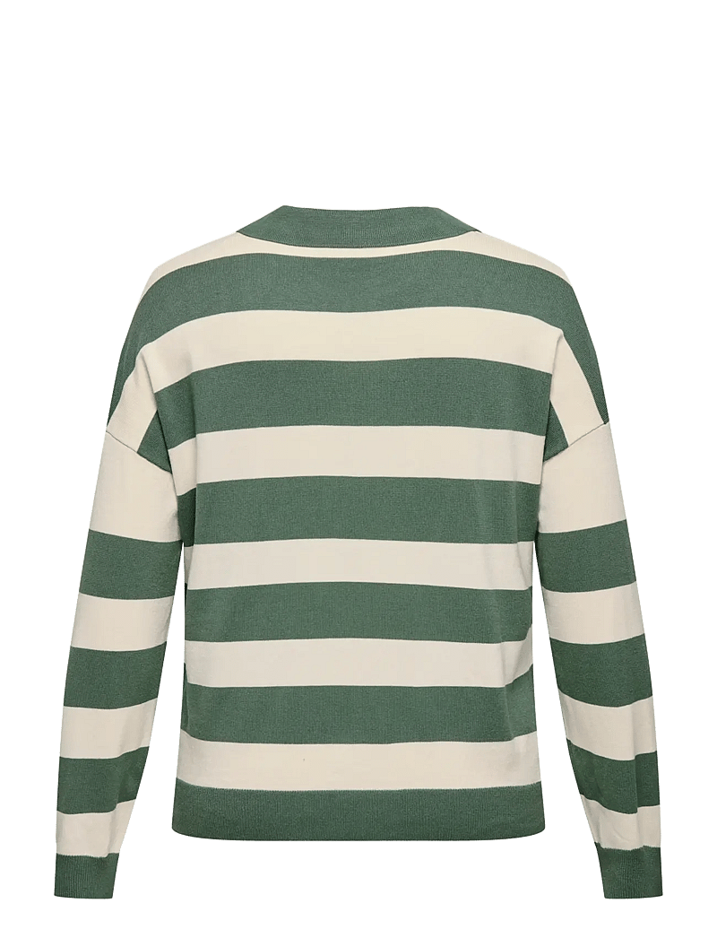 ONLY Carmakoma - CARMEDDIE LIFE LS STRIPE COLLAR PULL KNT - stickade tröjor - laurel wreath - 1