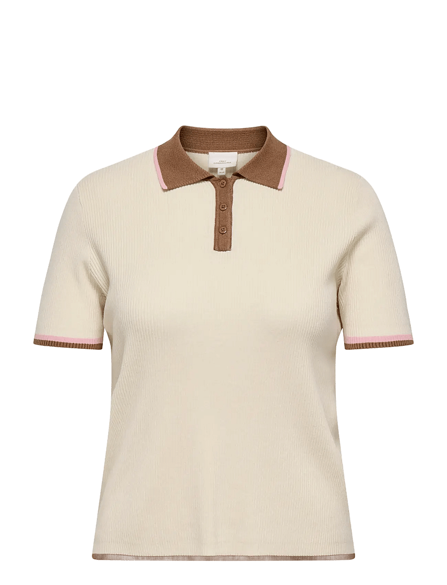 ONLY Carmakoma - CARMEDDI LIFE SS CONTRAST POLO KNT - polos - birch - 1