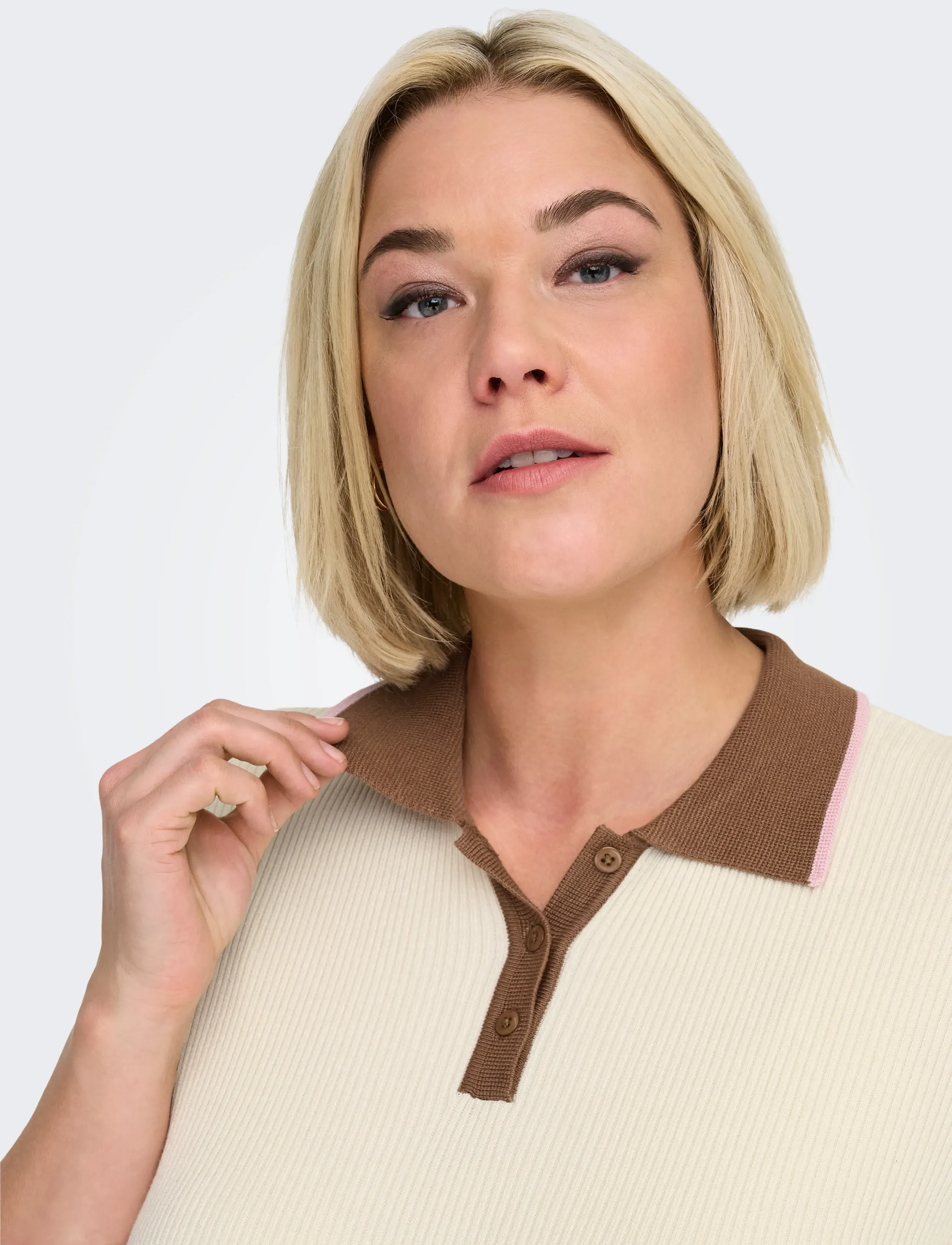 ONLY Carmakoma Carmeddi Life Ss Contrast Polo Knt skjortor & blusar dam – bild 5