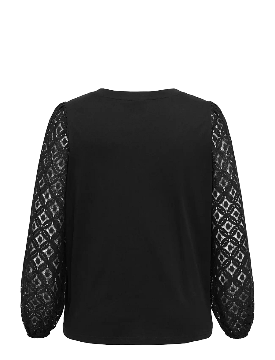 ONLY Carmakoma - CAREFFIE LS V-NECK BLOUSE JRS - black - 2