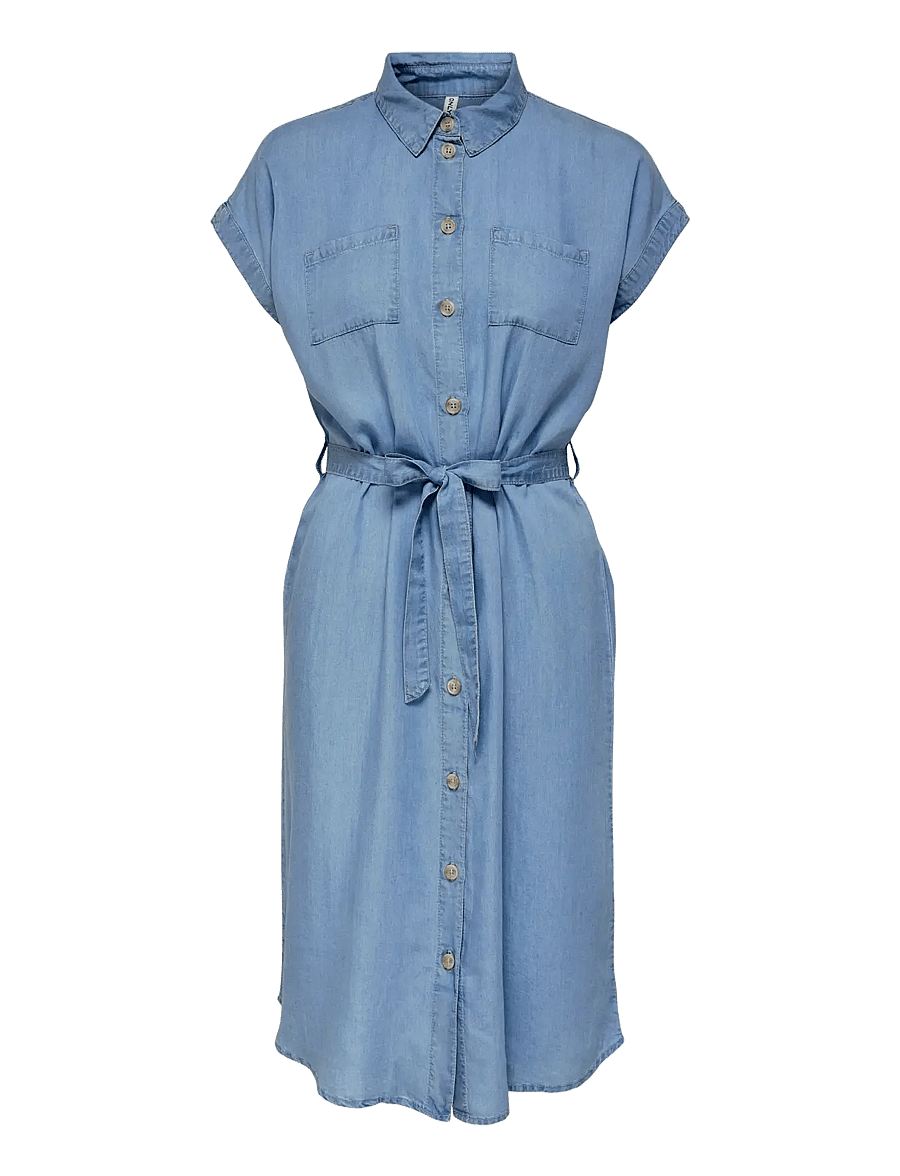 ONLY Carmakoma - CARPEMA HANNOVER SS DNM MIDAX DRESS NOOS - robes chemises - medium blue denim - 1