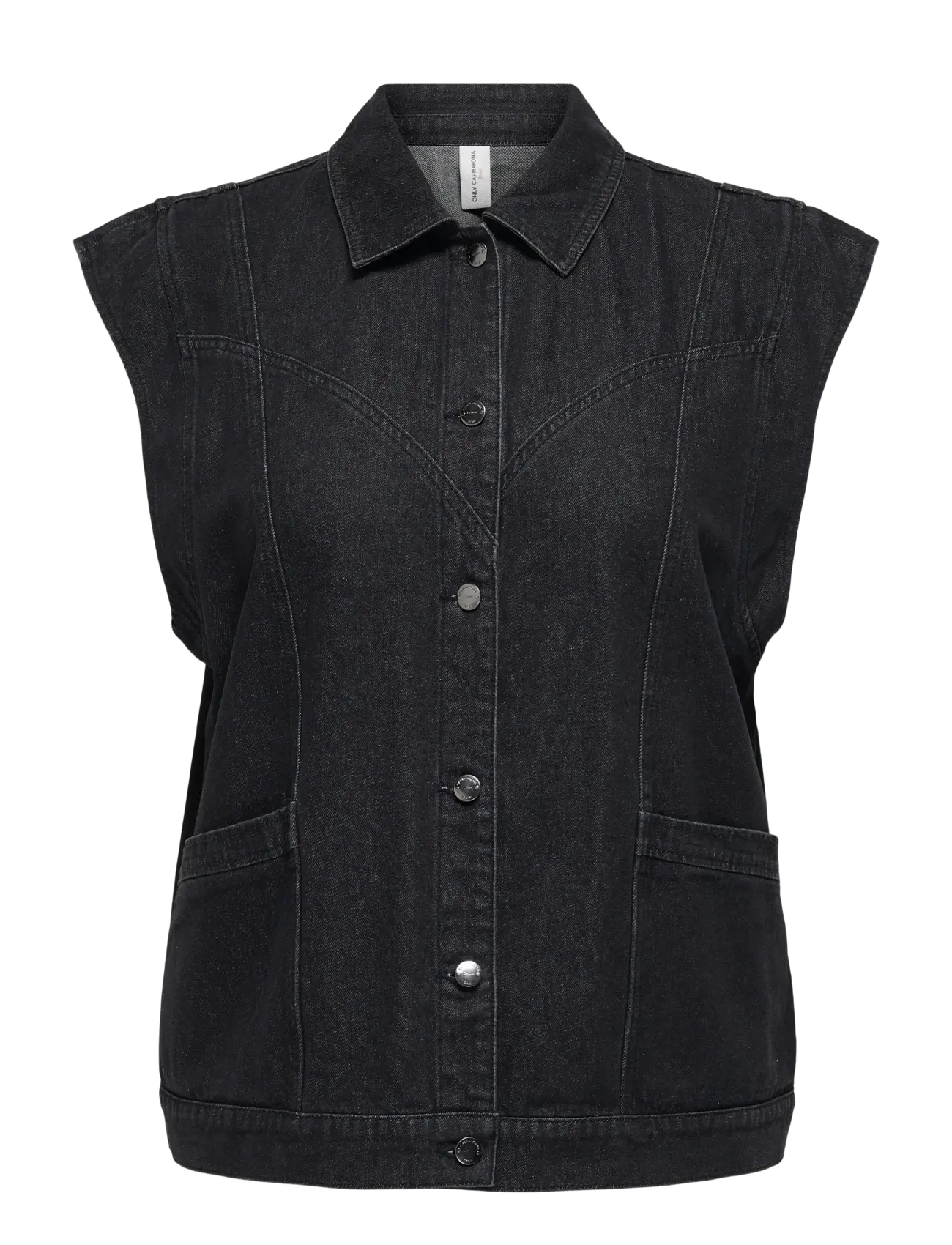 ONLY Carmakoma CARKENNEDY SL DNM WAISTCOAT BOX BJ - Jakker & Frakker - WASHED BLACK / black