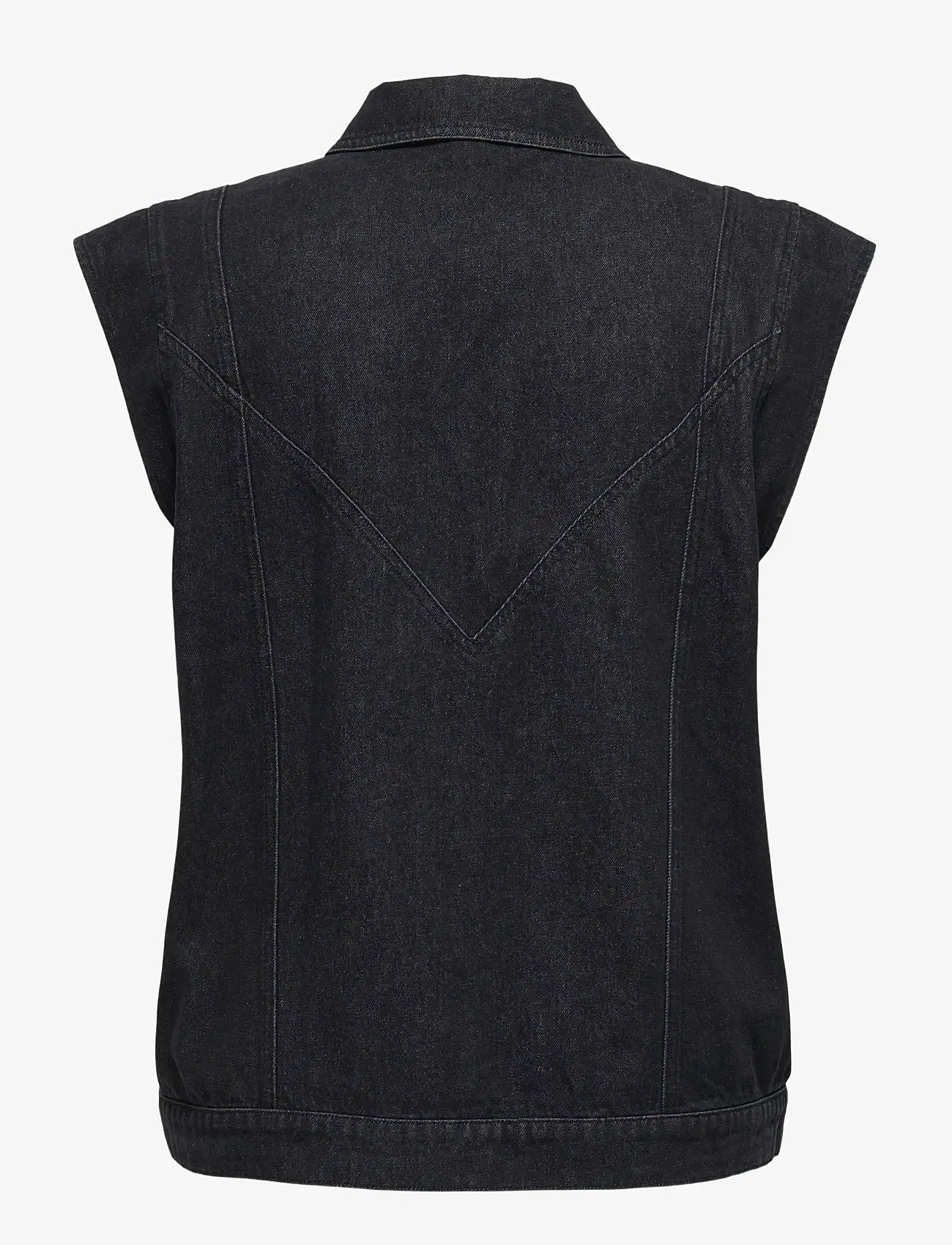 ONLY Carmakoma - CARKENNEDY SL DNM WAISTCOAT BOX BJ - frühlingsjacken - washed black - 2