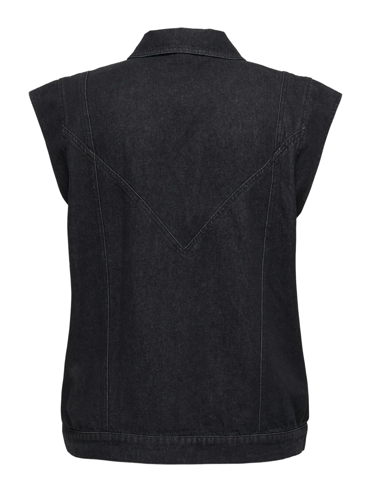 ONLY Carmakoma - CARKENNEDY SL DNM WAISTCOAT BOX BJ - frühlingsjacken - washed black - 2